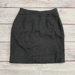 Valentino Missy Vintage Wool Pencil Straight Skirt Mini Grey Size 42 = US 8